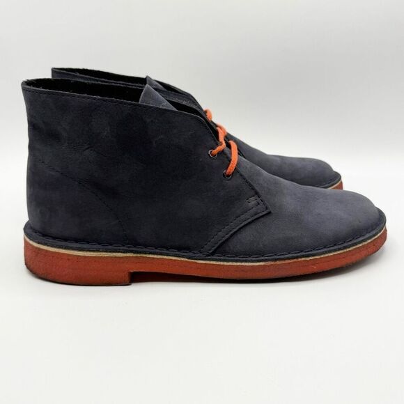 Clarks Originals Desert Boots Suede Navy Blue Lace Up - Men’s US 8 - Picture 1 of 12